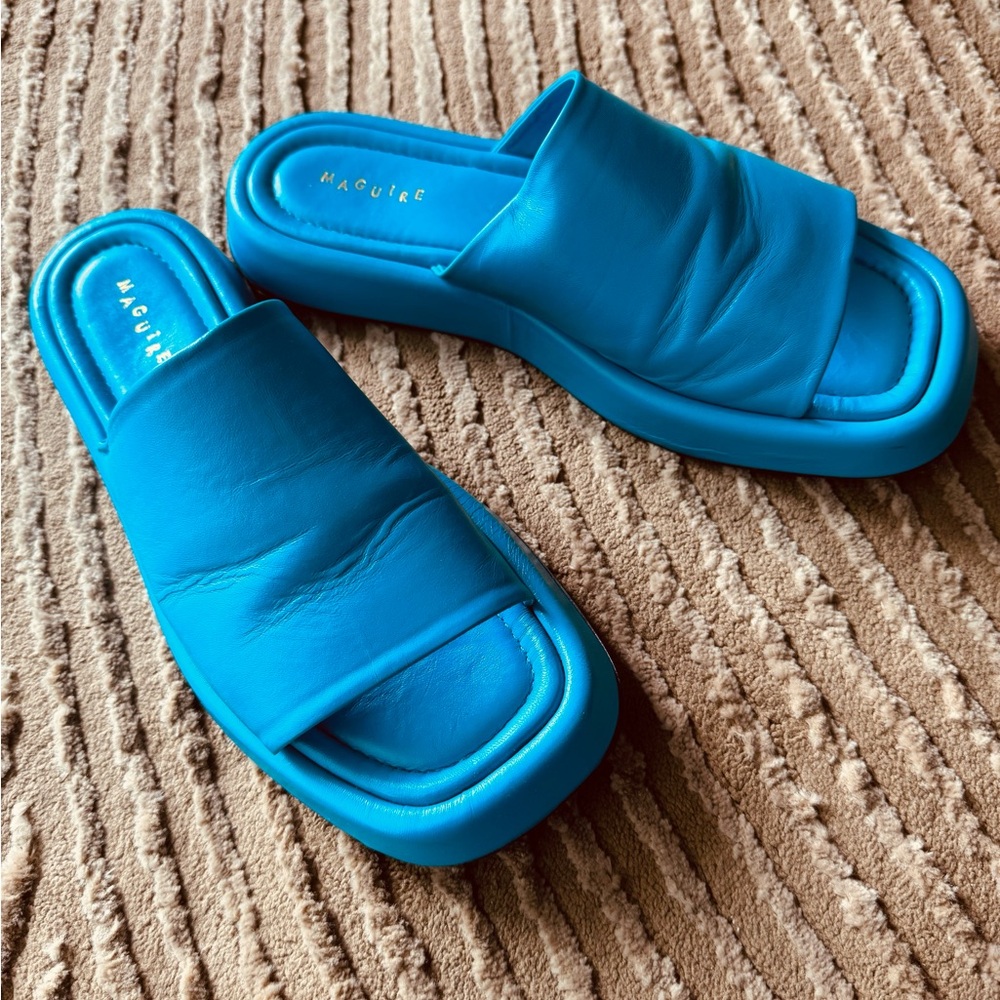 Maguire Barça Azur Blue Leather Sandal